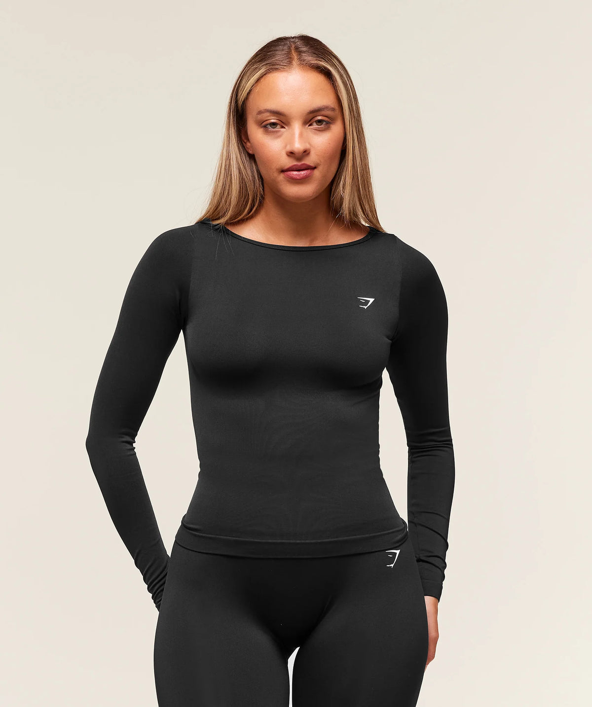 Everyday Seamless Wide Neck Long Sleeve Top
