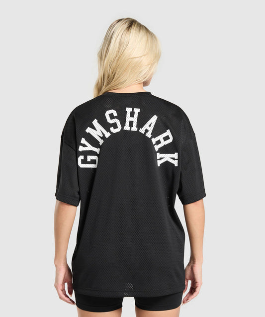 Mesh Graphic Oversized T-Shirt