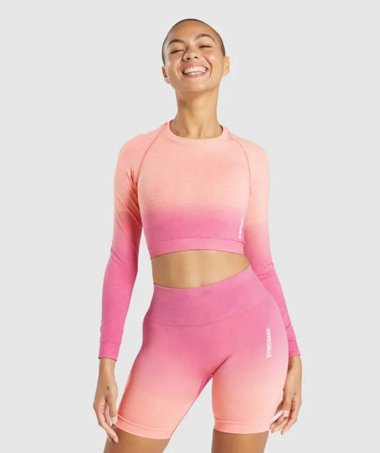 Adapt Ombre Seamless Long Sleeve Crop